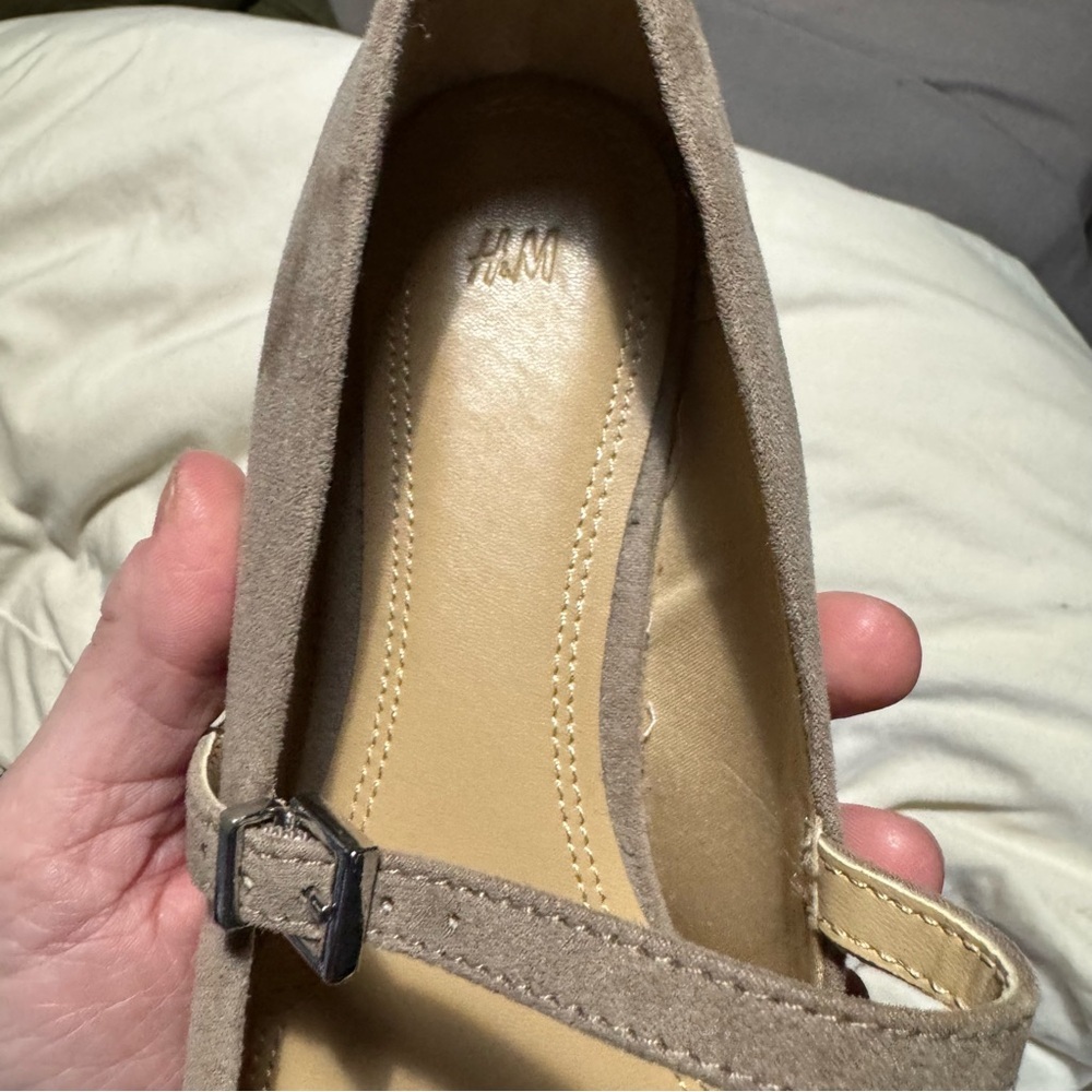H&M Suede-Look Mary Jane Flats – Taupe – EU 37 / US 6 (Fit More Like 6.5–7) - Picture 5 of 7